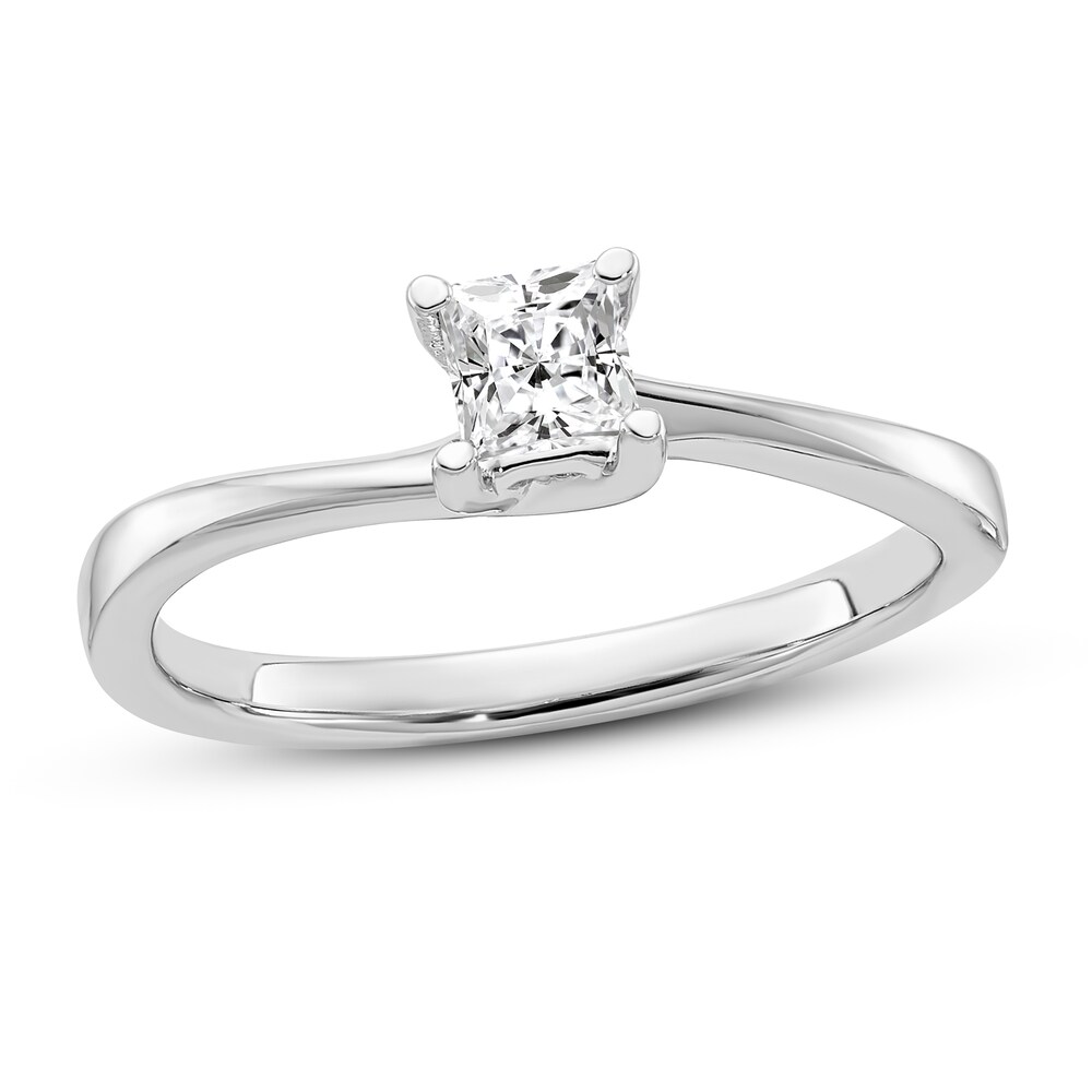 Diamond Solitaire Engagement Ring 1/3 ct tw Princess 14K White Gold (I1/I) 04EuOqom