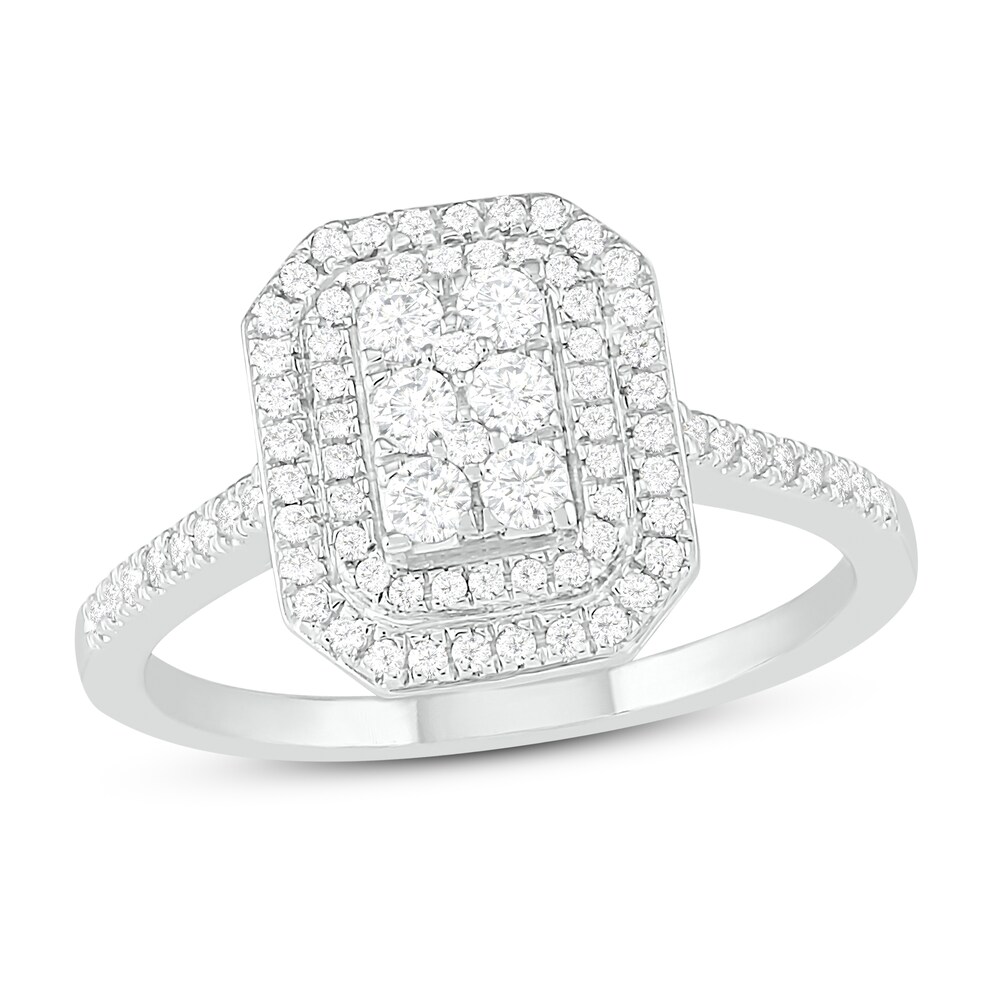 Diamond Engagement Ring 3/8 ct tw Round 14K White Gold 0HBixanW
