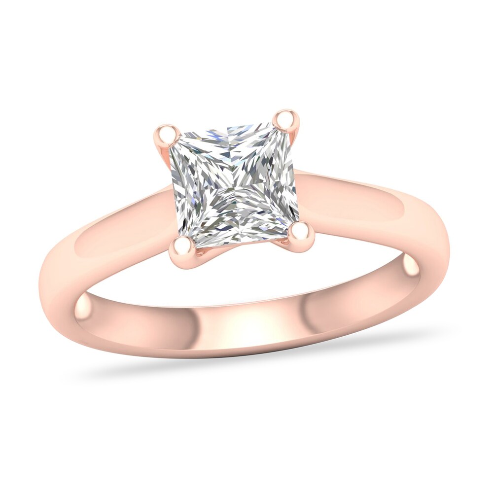 Diamond Solitaire Ring 1-1/2 ct tw Princess-cut 14K Rose Gold (I1/I) 0JyAXVcX