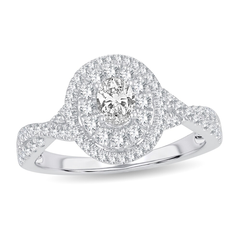 Diamond Ring 3/4 ct tw Oval 14K White Gold 0LnXcLuL