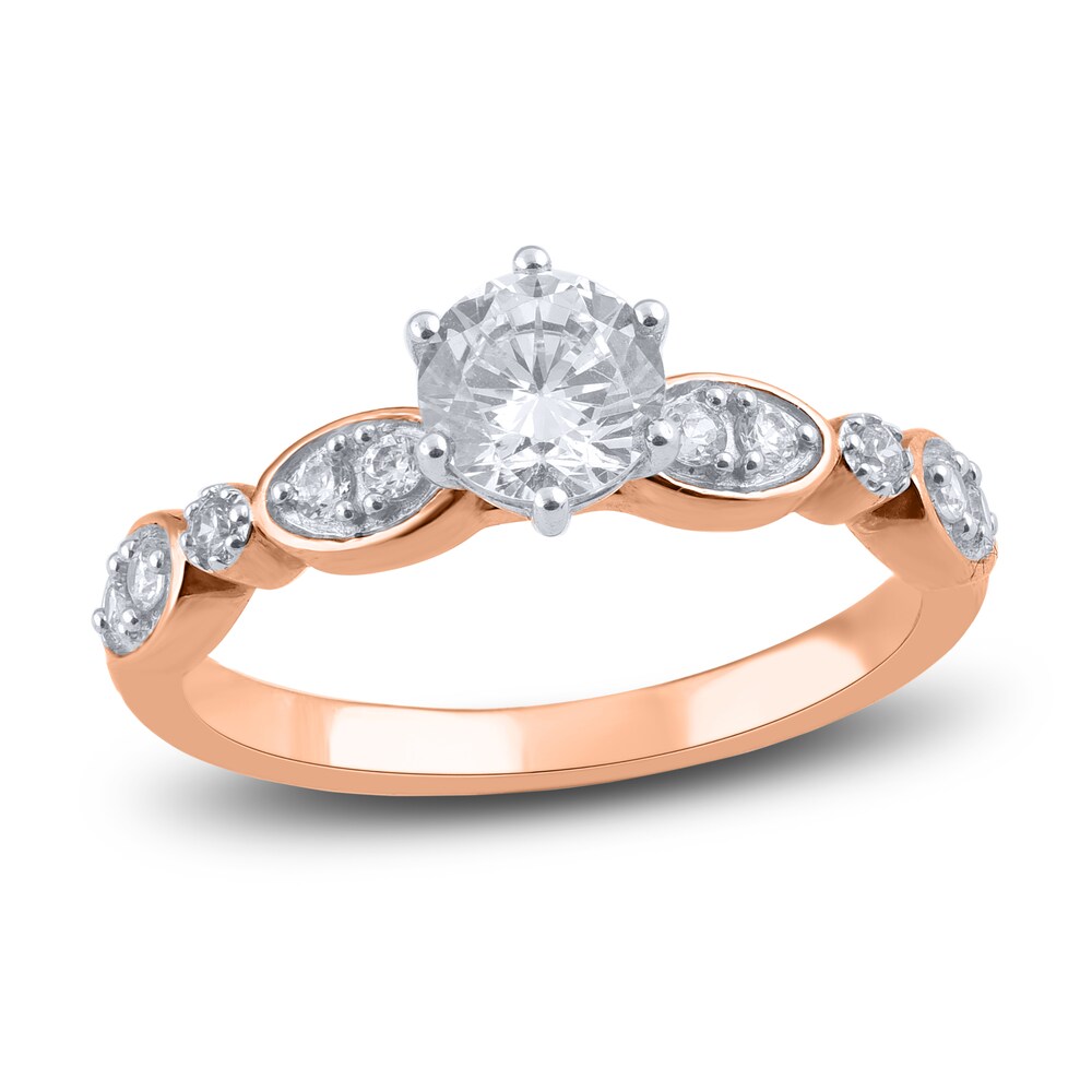 Diamond Engagement Ring 7/8 ct tw Round 14K Rose Gold 0LvjF523