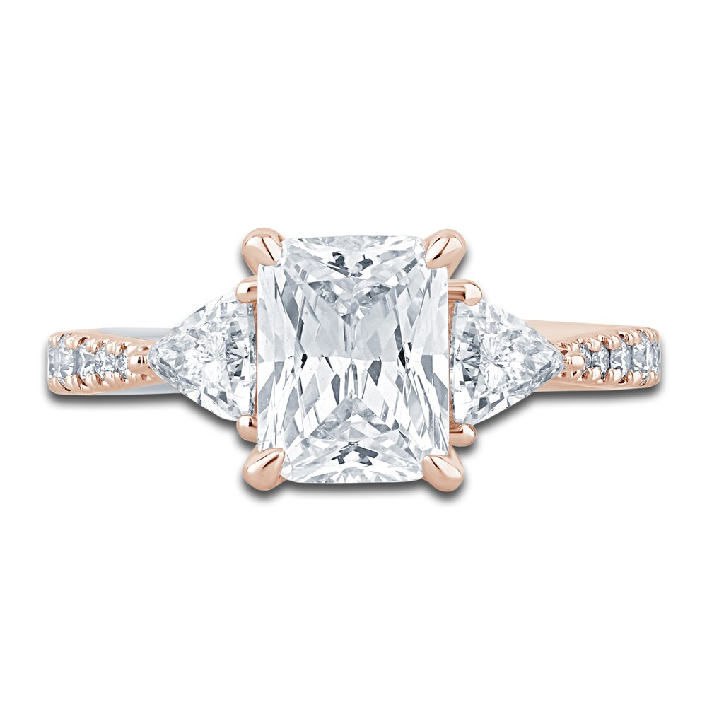 Pnina Tornai Diamond Engagement Ring 2-7/8 ct tw Radiant/Trillion/ Round 14K Rose Gold 0OkRIuvd