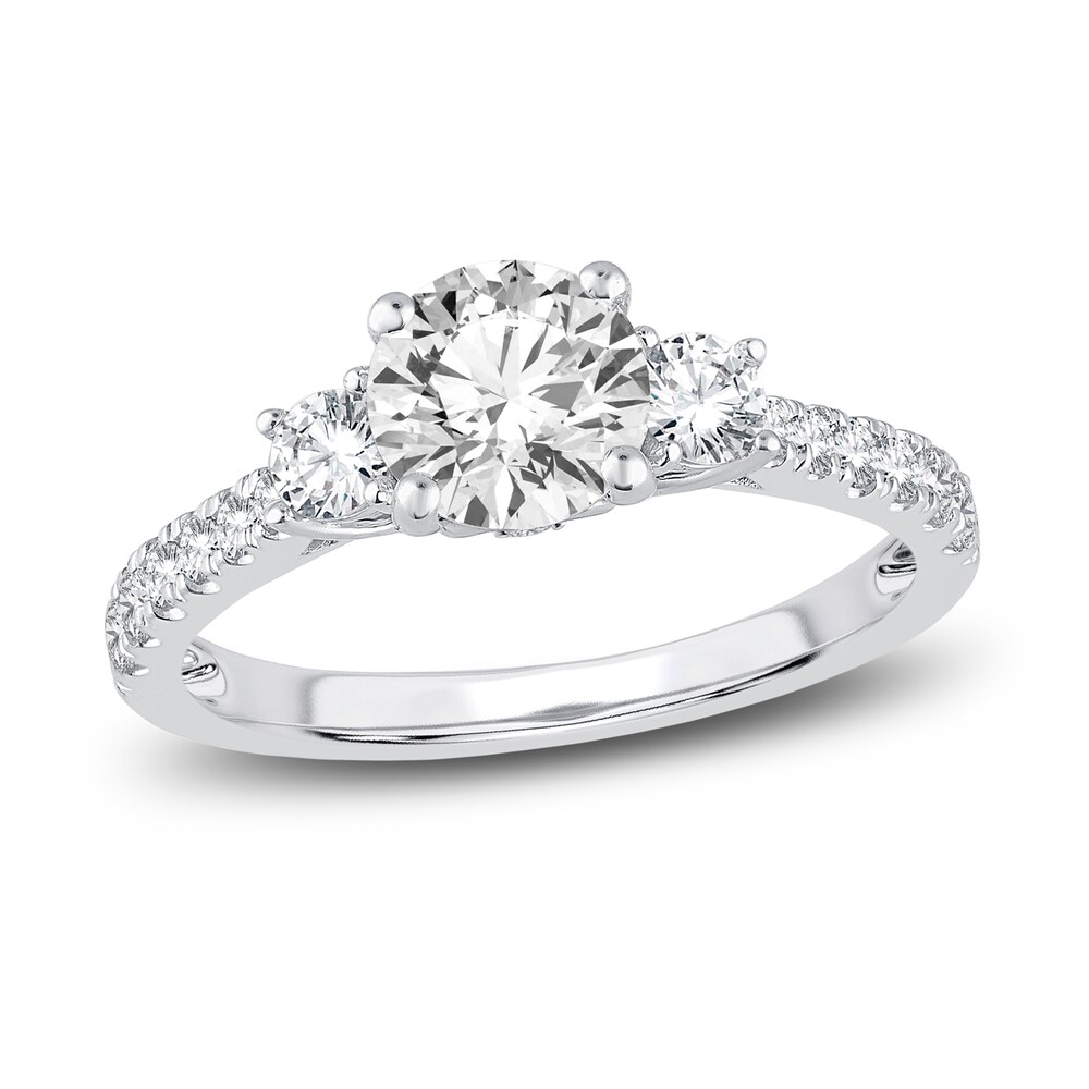 Diamond 3-Stone Engagement Ring 1-1/2 ct tw Round 14K White Gold 0TBOWLRv