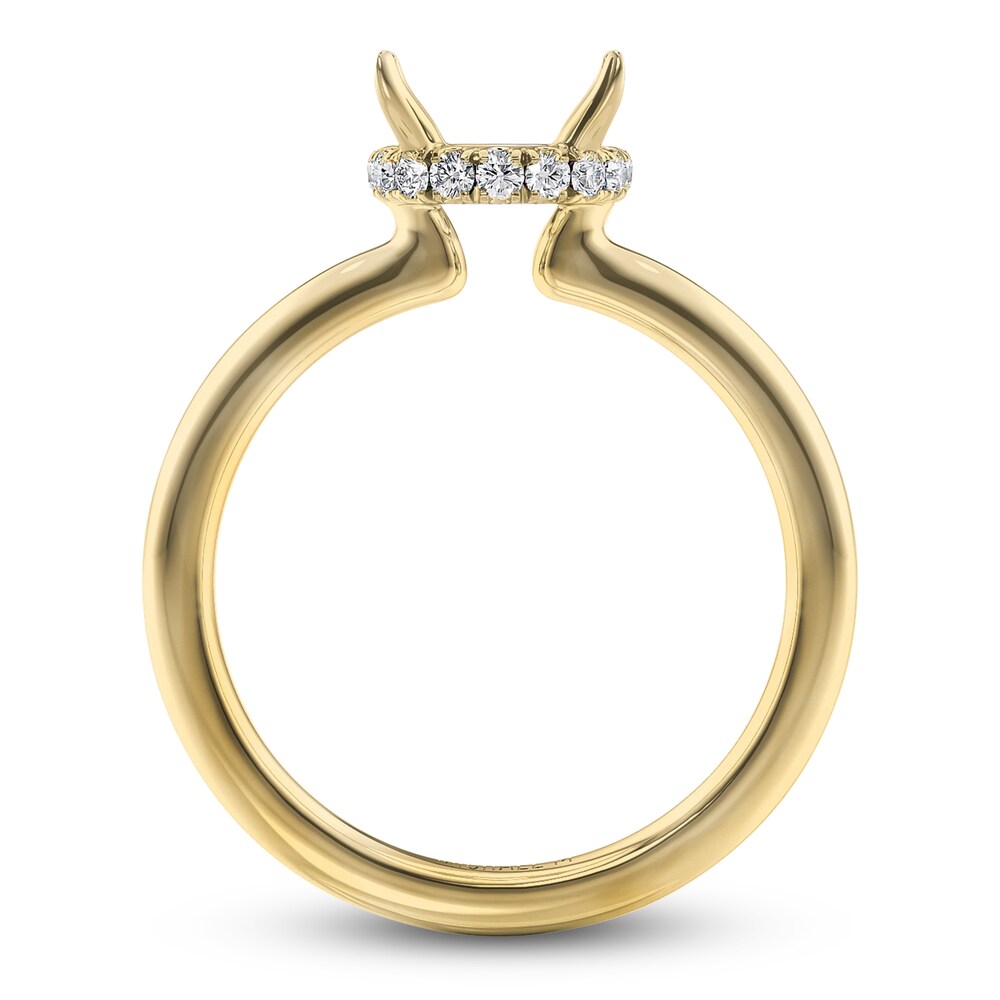 Michael M Diamond Engagement Ring Setting 1/15 ct tw Round 18K Yellow Gold (Center diamond is sold separately) 0UUAWvHI