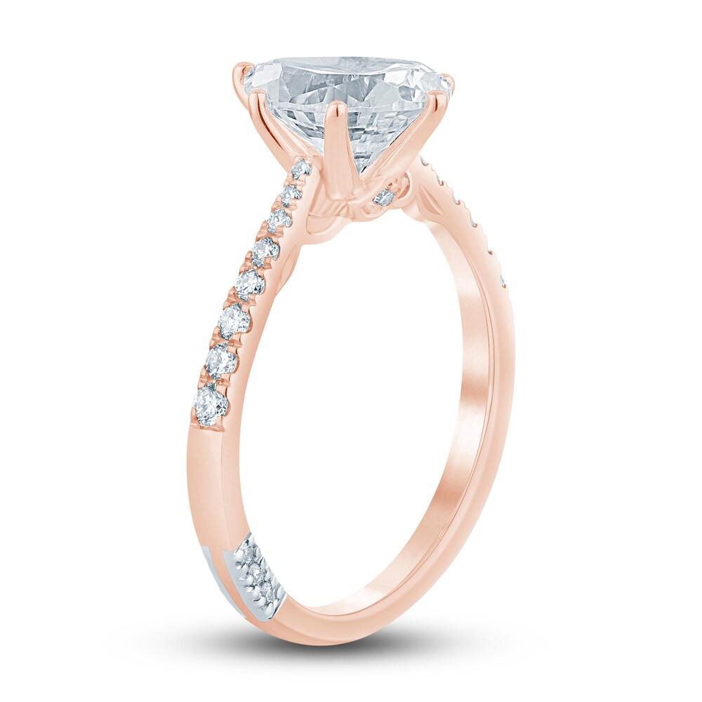Pnina Tornai Diamond Engagement Ring 2-3/4 ct tw Pear/Round 14K Rose Gold 0XFsZkGA
