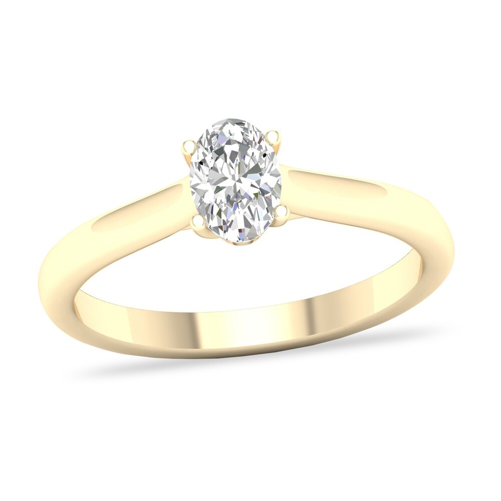 Diamond Solitaire Ring 1/2 ct tw Oval-cut 14K Yellow Gold (SI2/I) 0aU1qksM