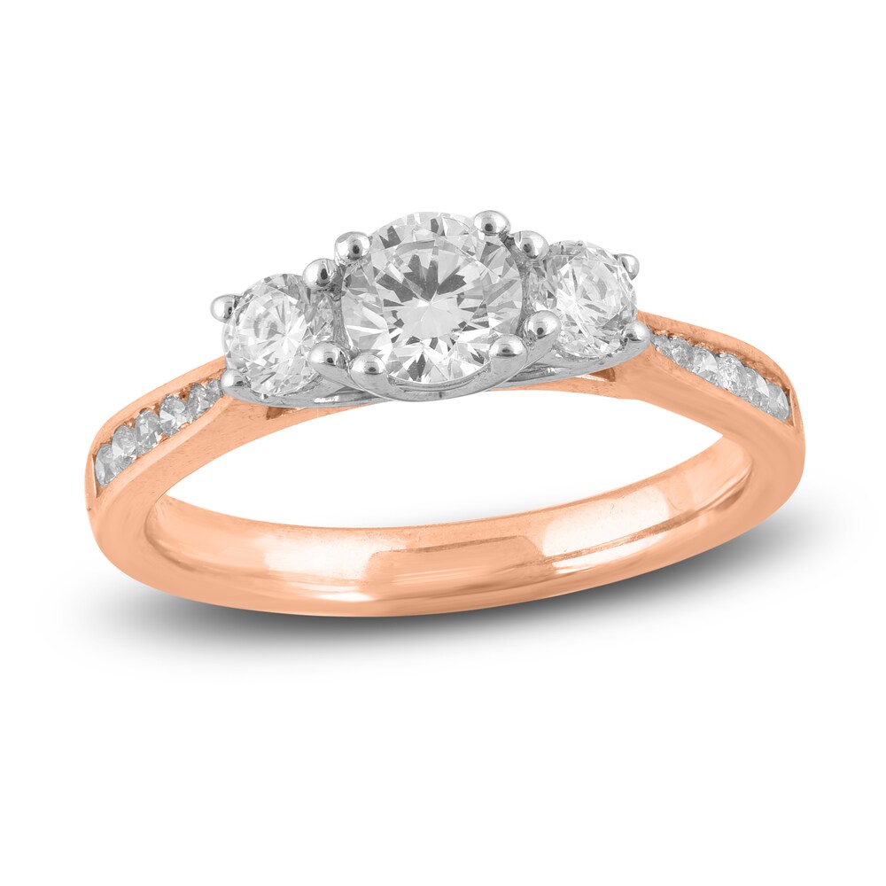 Diamond Engagement Ring 1 ct tw Round 14K Rose Gold 0lBYBhd6