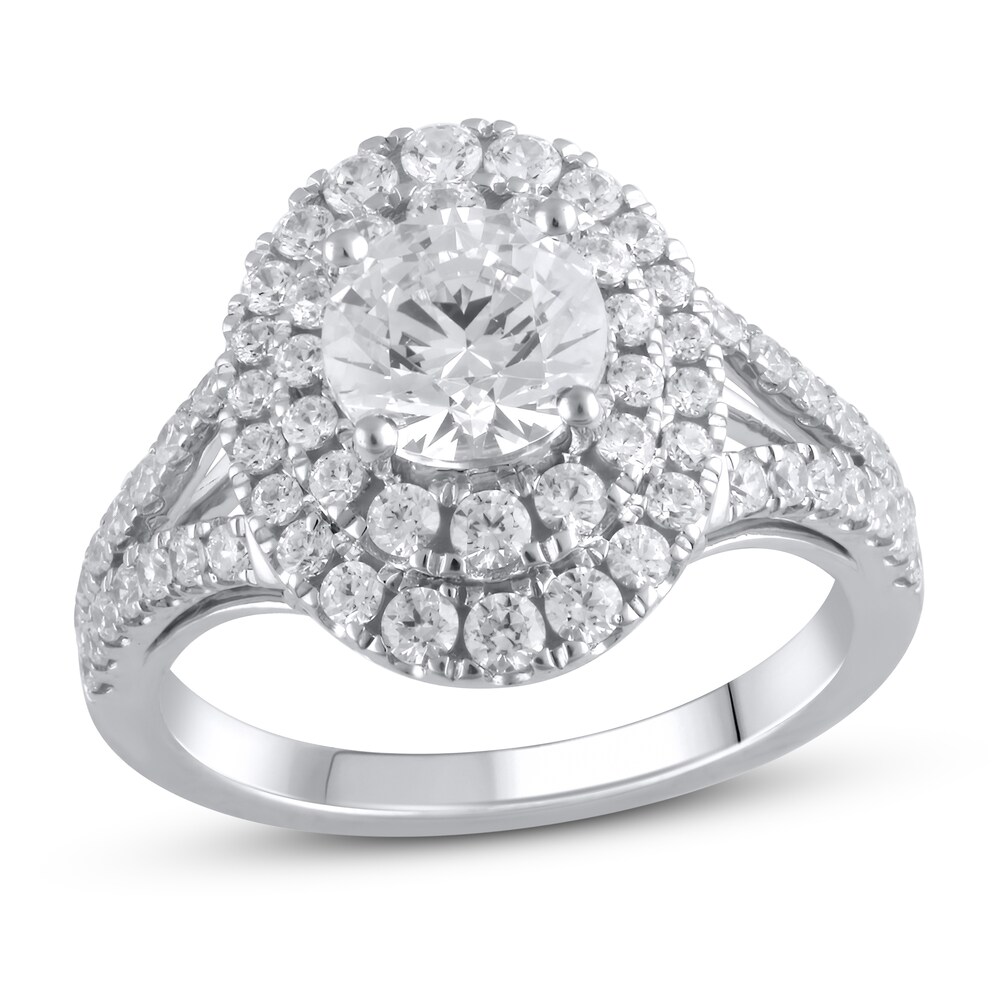 Lab-Created Diamond Engagement Ring 2-3/8 ct tw Round 14K White Gold 144kEhLd