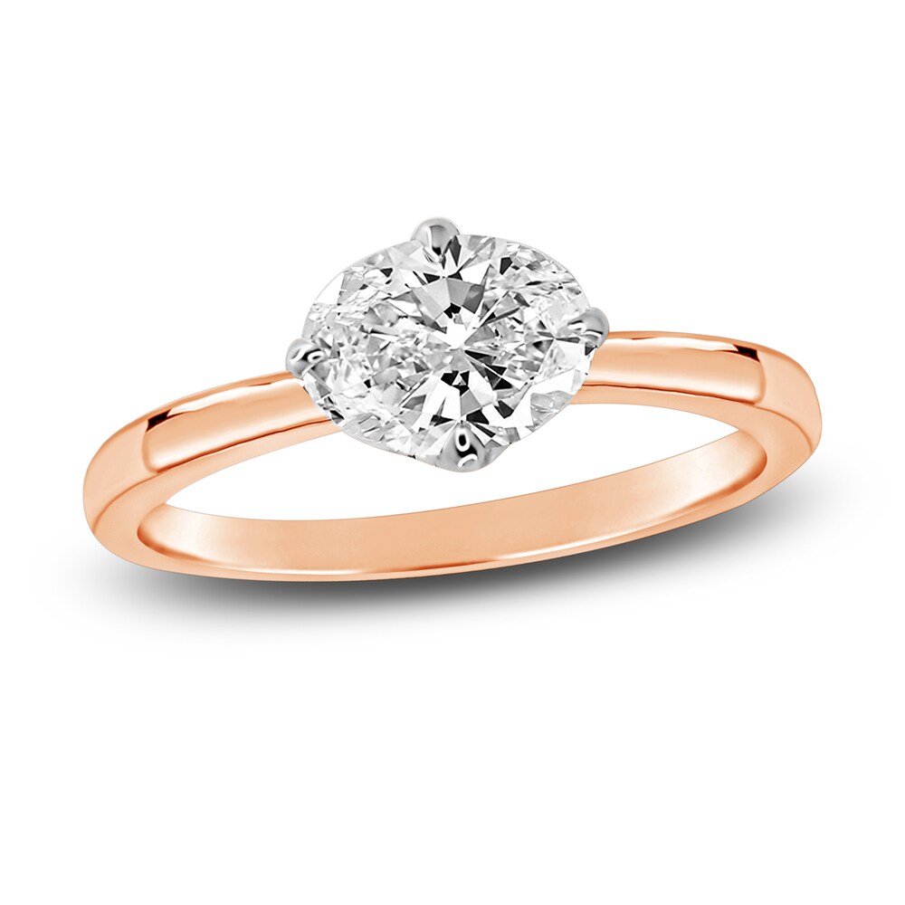 Diamond Solitaire Plus Ring 1 ct tw Oval 14K Rose Gold 1APhmGAM