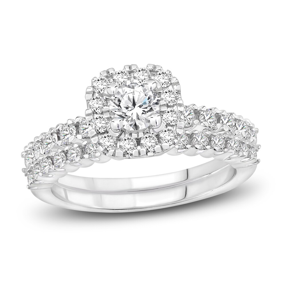 Diamond Bridal Set 1-1/5 ct tw Round 14K White Gold 1BdzdDfd