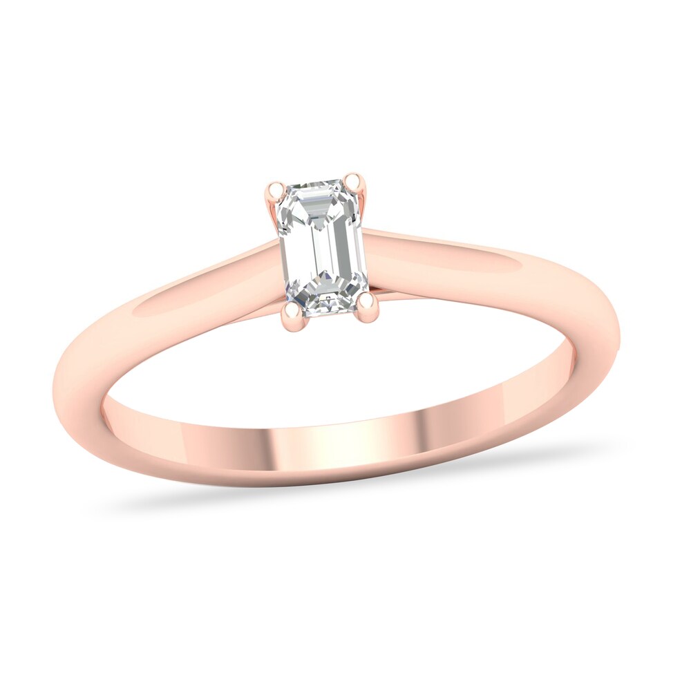 Diamond Solitaire Ring 1/4 ct tw Emerald-cut 14K Rose Gold (SI2/I) 1JQ5ecvS