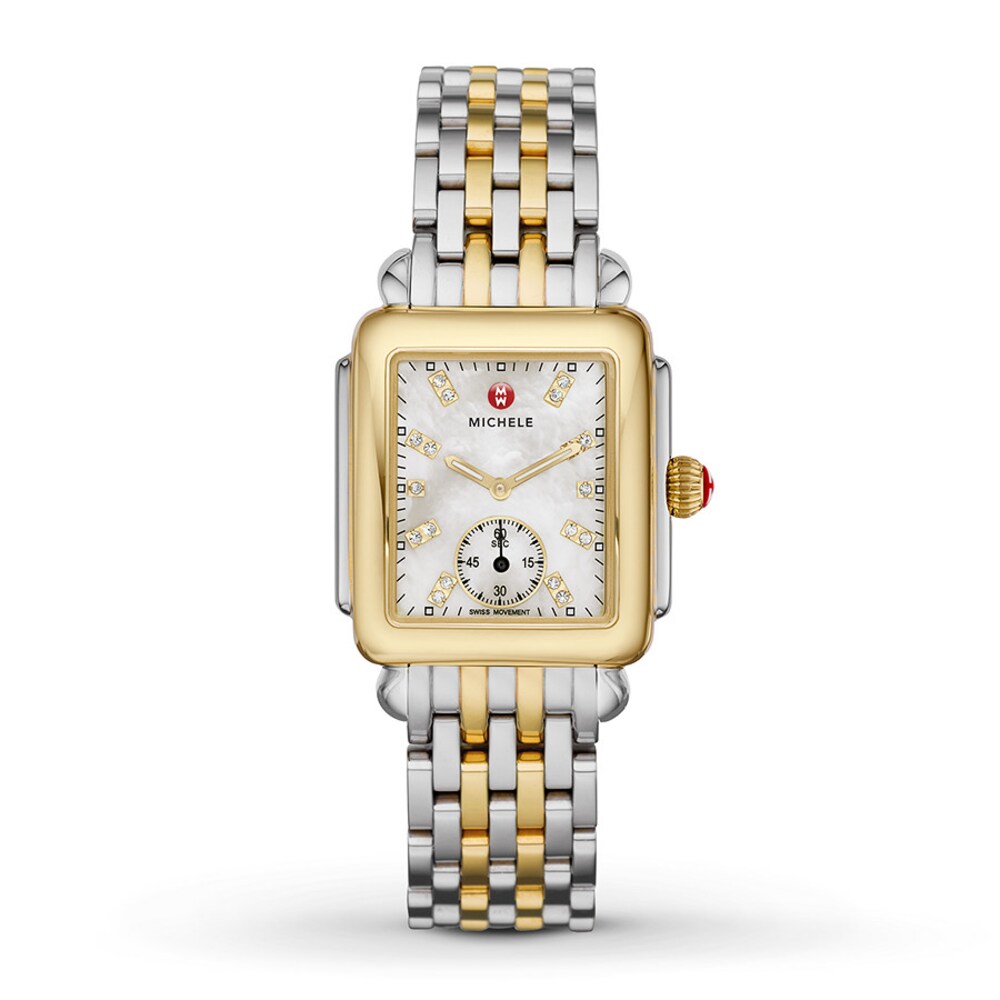 MICHELE Women's Watch Deco 16 Two-Tone MWW06V000042 1RnXAwYX