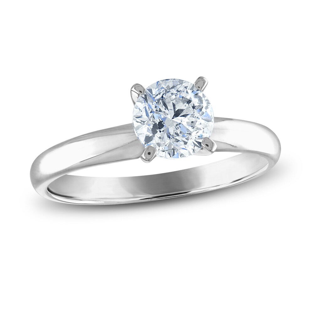 Diamond Solitaire Ring 1 ct tw Round 14K White Gold (I2/I) 1WLyouCR