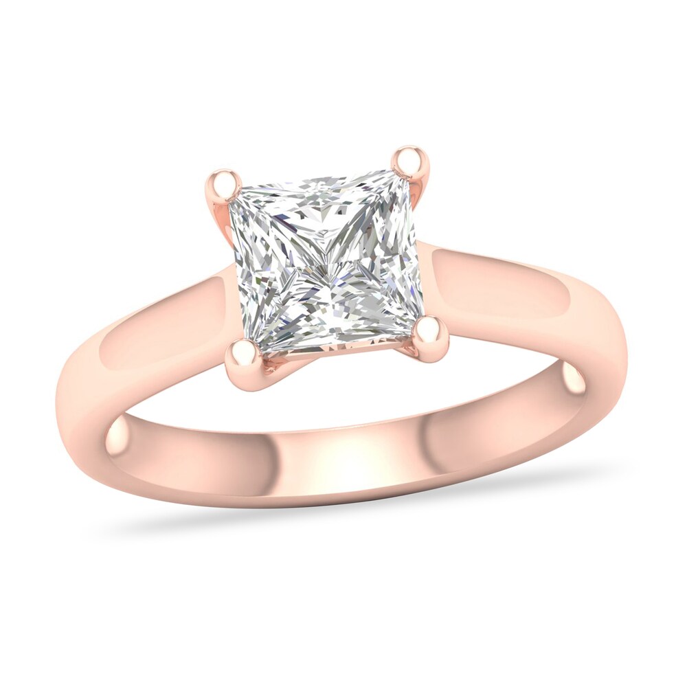 Diamond Solitaire Ring 2 ct tw Princess-cut 14K Rose Gold (I1/I) 1XmD09Cq