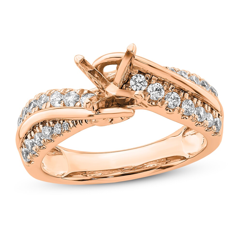 Diamond Engagement Ring Setting 1/2 ct tw Round 14K Rose Gold 1iSxmEb9