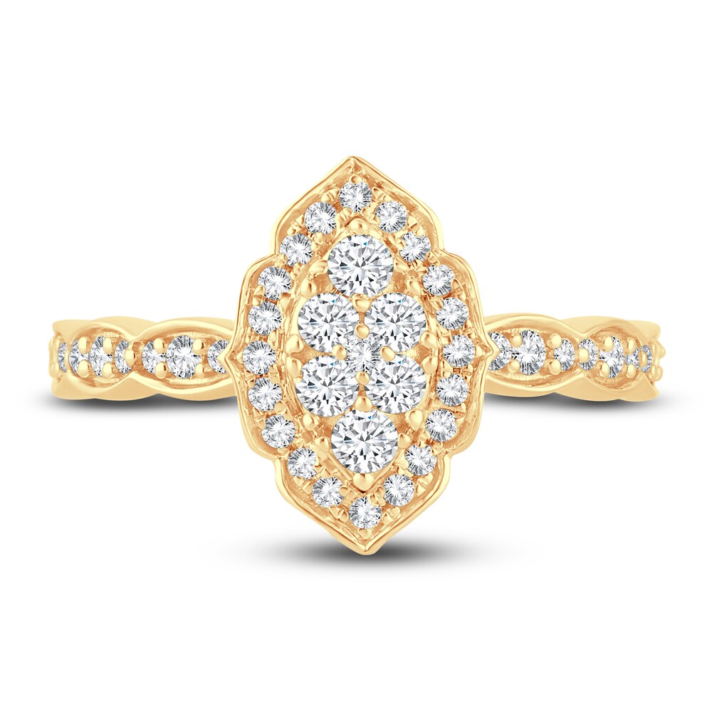 Diamond Engagement Ring 1/2 ct tw Round 14K Yellow Gold 1mdSdYL7
