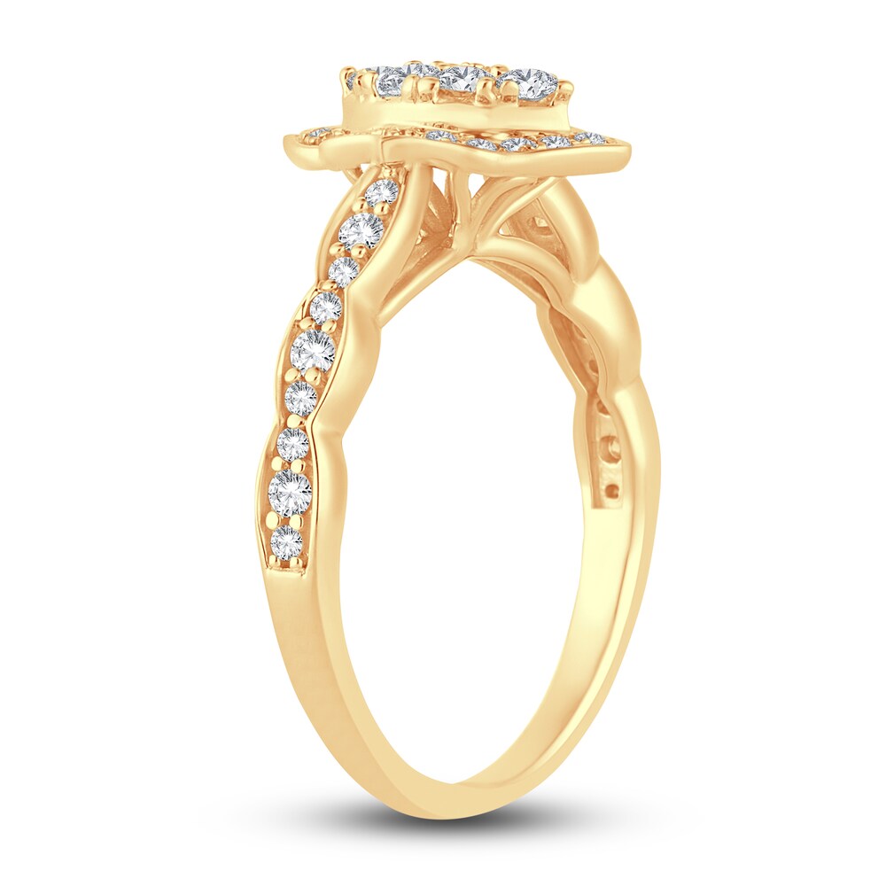 Diamond Engagement Ring 1/2 ct tw Round 14K Yellow Gold 1mdSdYL7