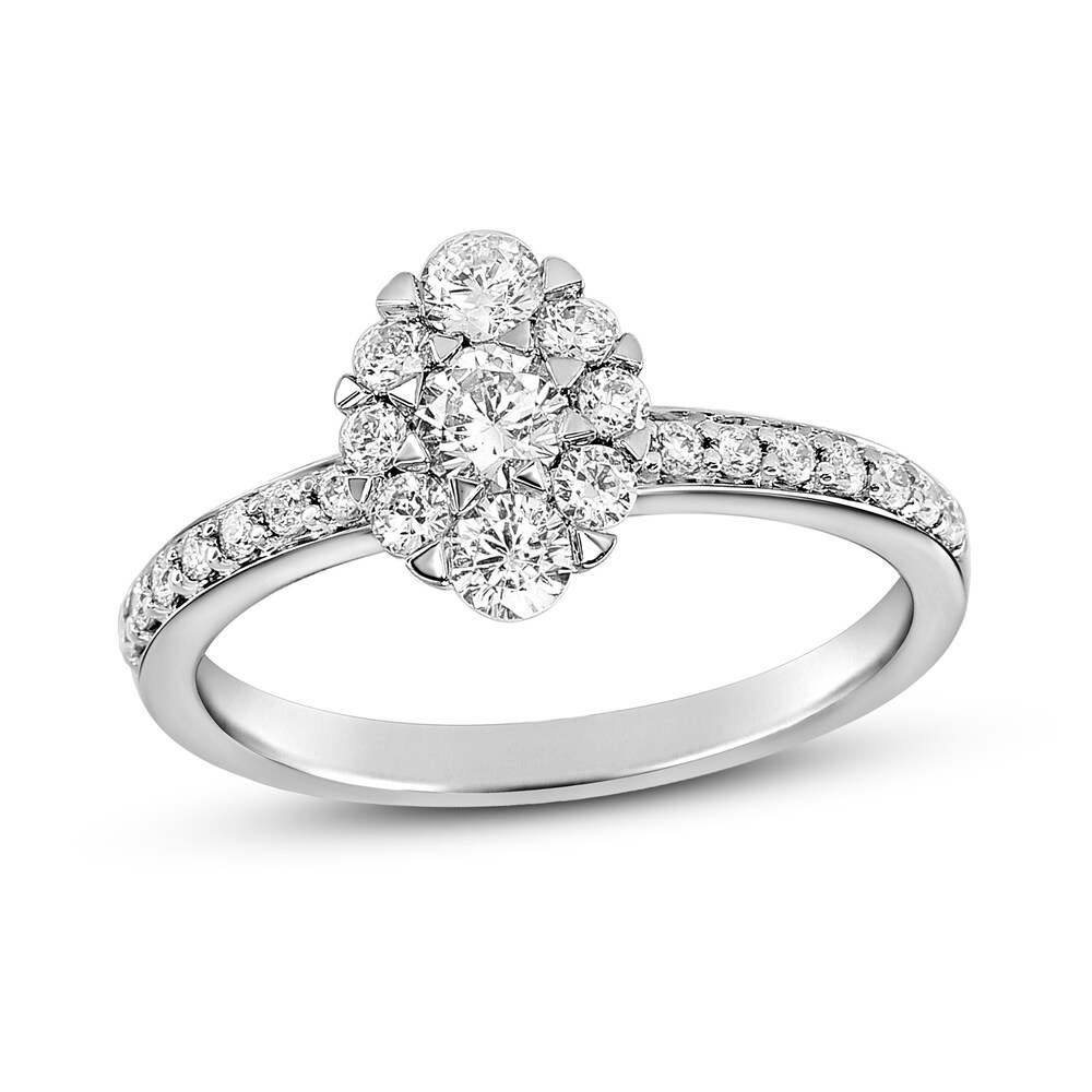 Diamond Engagement Ring 3/4 ct tw Round 14K White Gold 1oC72Ham
