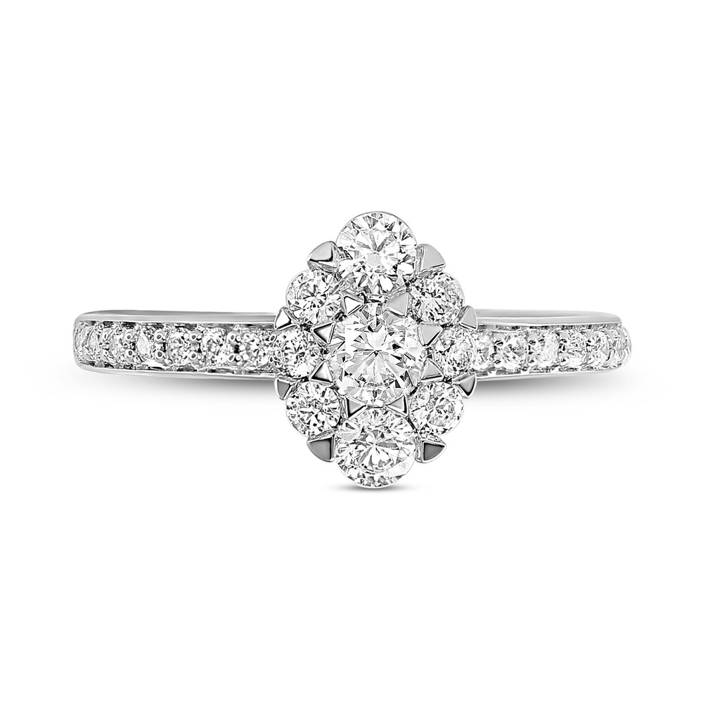 Diamond Engagement Ring 3/4 ct tw Round 14K White Gold 1oC72Ham