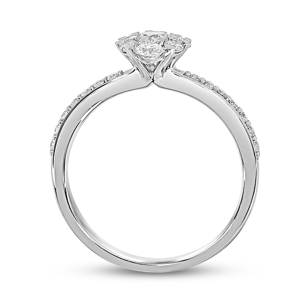 Diamond Engagement Ring 3/4 ct tw Round 14K White Gold 1oC72Ham
