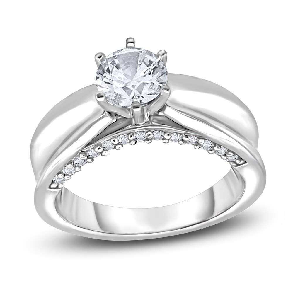 Diamond Ring 1 ct tw Round 14K White Gold 20a5eEw0