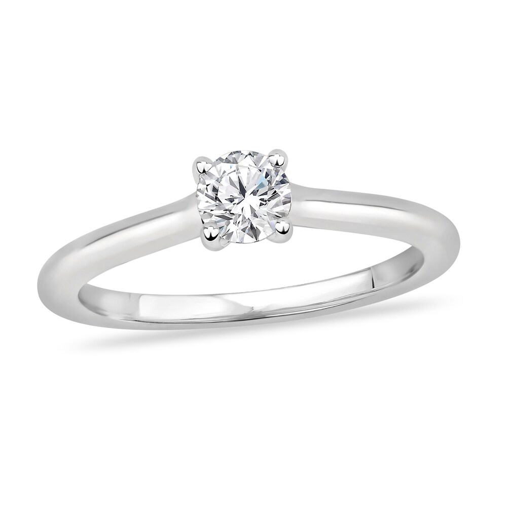 Diamond Solitaire Engagement Ring 3/8 ct tw Round-cut 14K White Gold (I2/I) 21kQwLpM