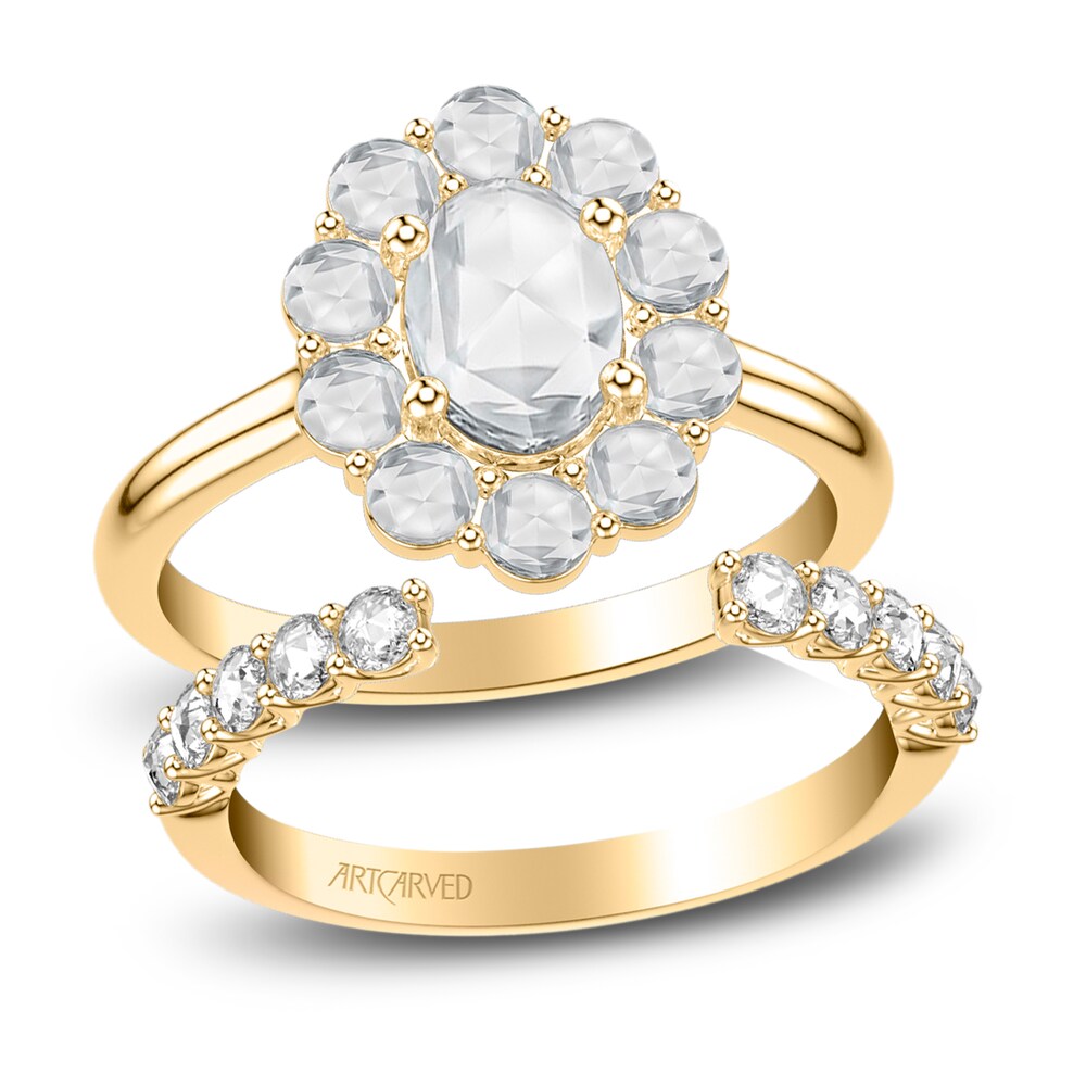 ArtCarved Rose-Cut Diamond Bridal Set 1-1/4 ct tw 14K Yellow Gold 28RCwzVt