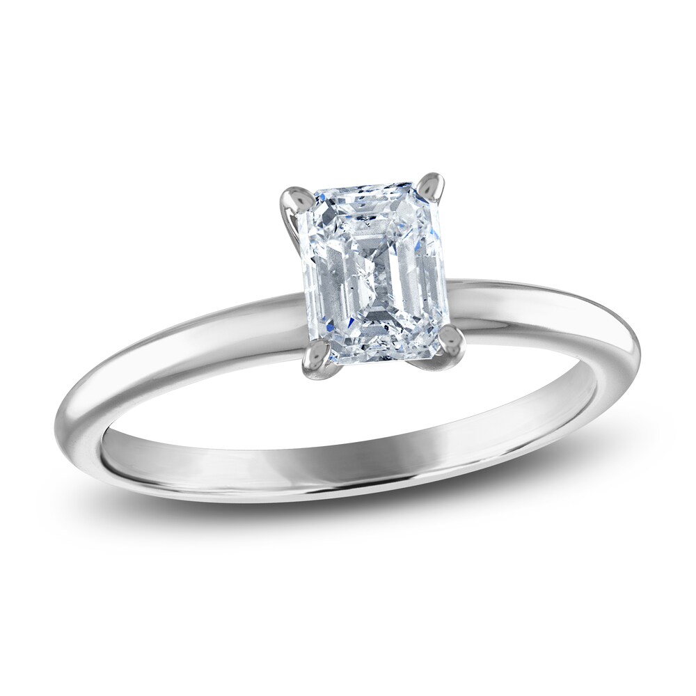 Diamond Solitaire Ring 3/4 ct tw Emerald 14K White Gold (I2/I) 29m8teG0