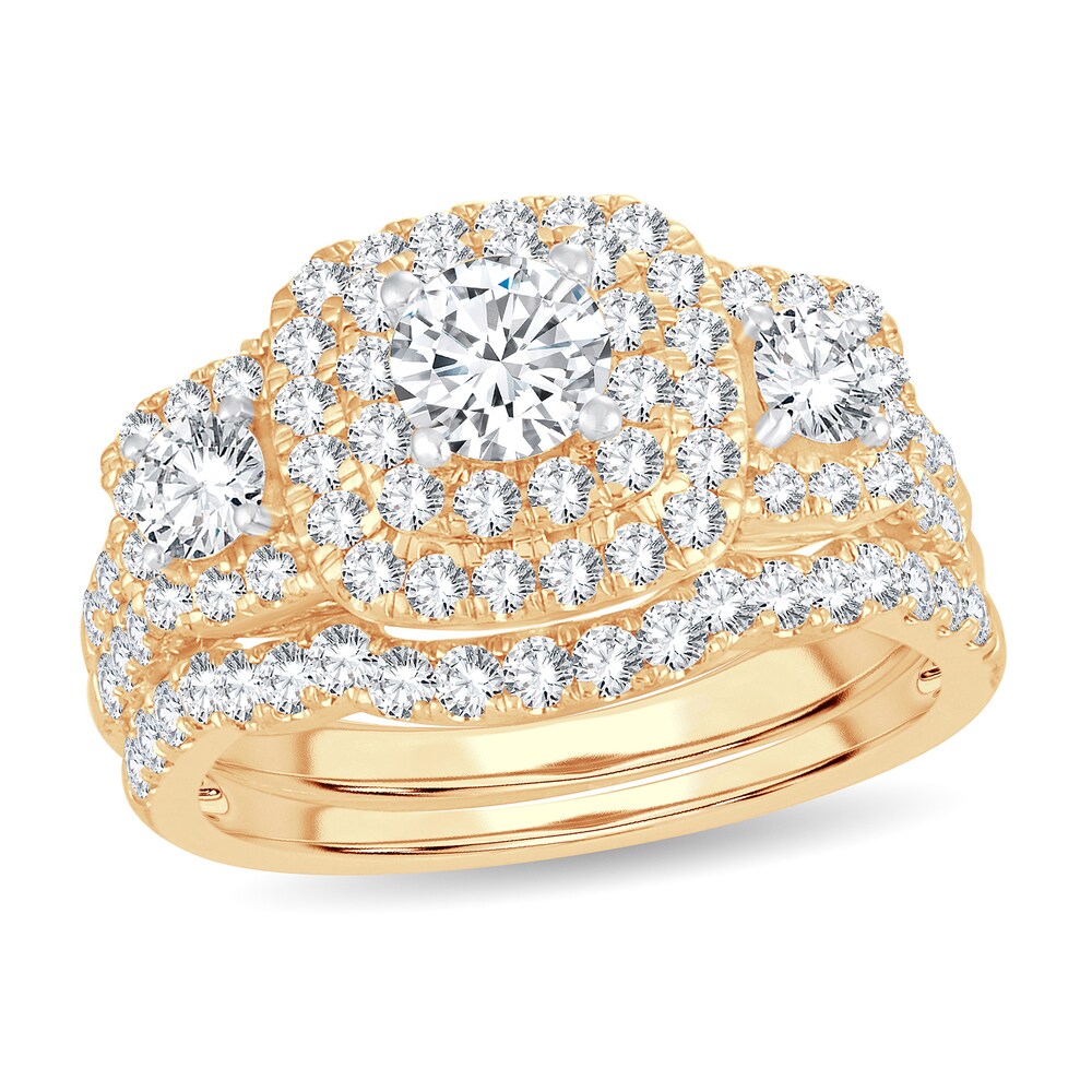 Diamond Bridal Set 2 ct tw Round-cut 14K Yellow Gold 2BNMLlex
