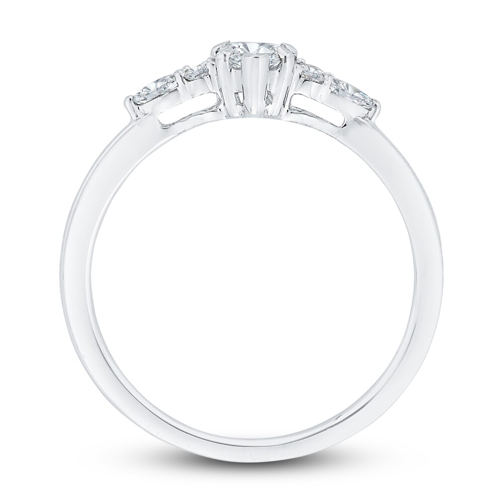 Diamond Engagement Ring 5/8 ct tw Pear-shaped/Round 14K White Gold 2Jc0Ctzi