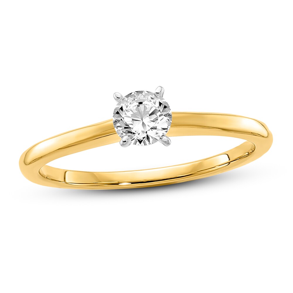 Diamond Solitaire Engagement Ring 1/3 ct tw Round 14K Two-Tone Gold (I1/I) 2QqQxg2X