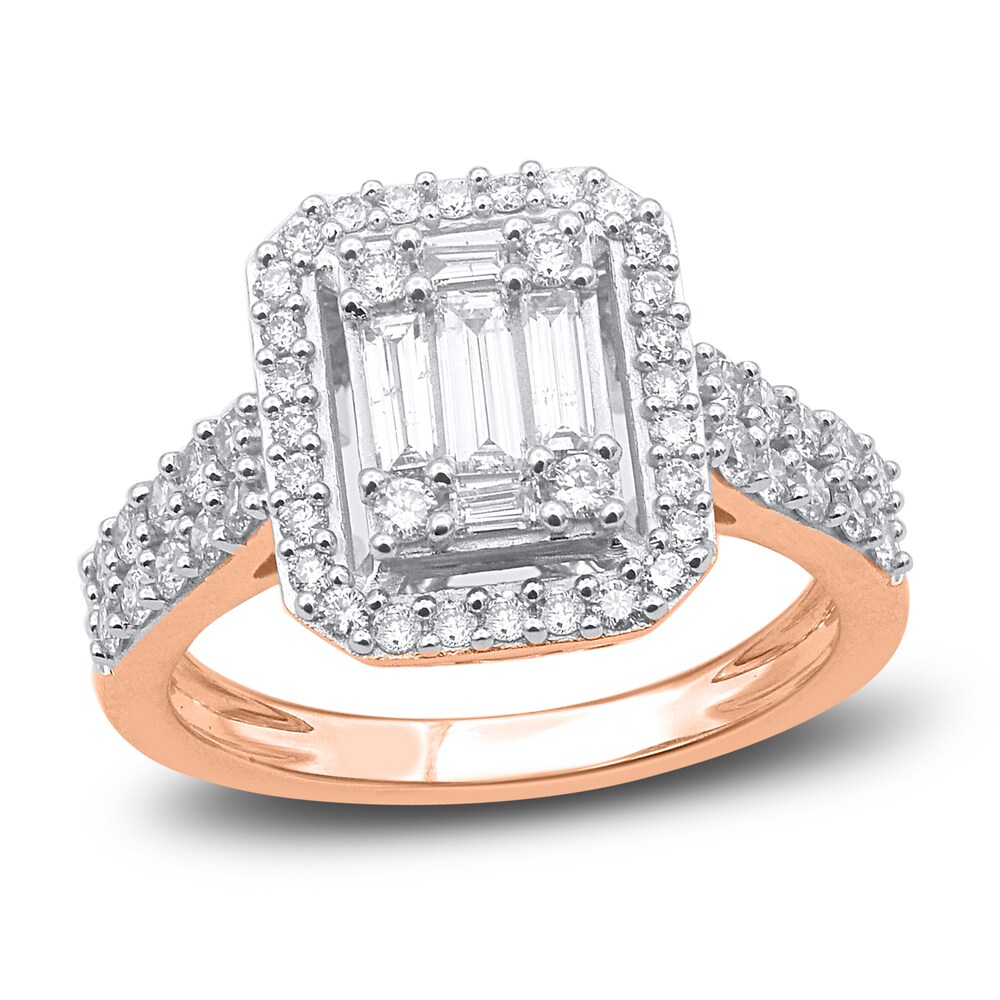 Diamond Engagement Ring 1 ct tw Round 14K Rose Gold 2UdqkPcM