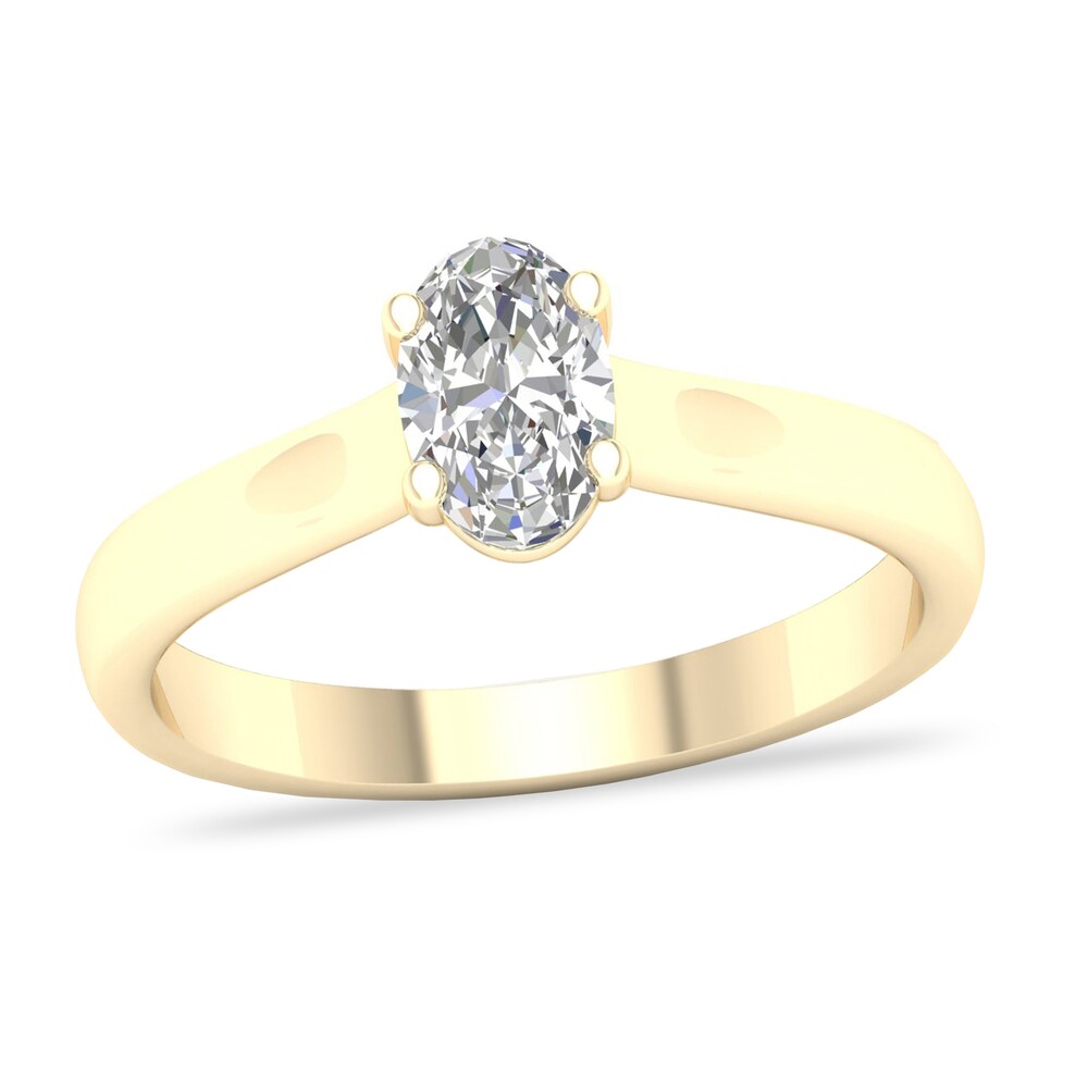 Diamond Solitaire Ring 3/4 ct tw Oval-cut 14K Yellow Gold (SI2/I) 2YdwoS7f