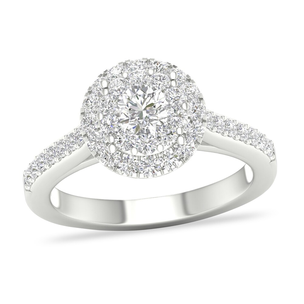 Diamond Ring 3/4 ct tw Round-cut 14K White Gold 2hLGxZYj