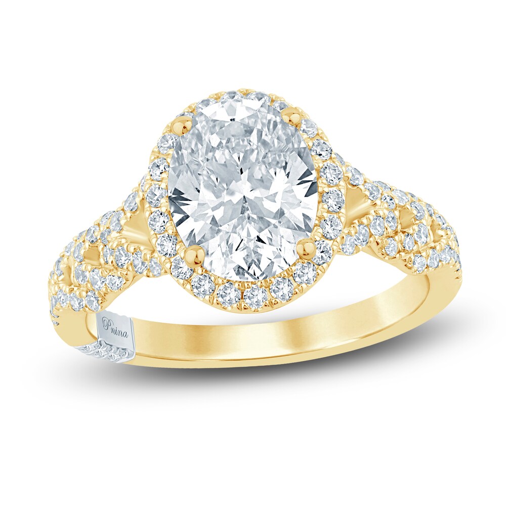 Pnina Tornai Lab-Created Diamond Engagement Ring 2-3/8 ct tw Oval/Round 14K Yellow Gold 2t7Jm4vs