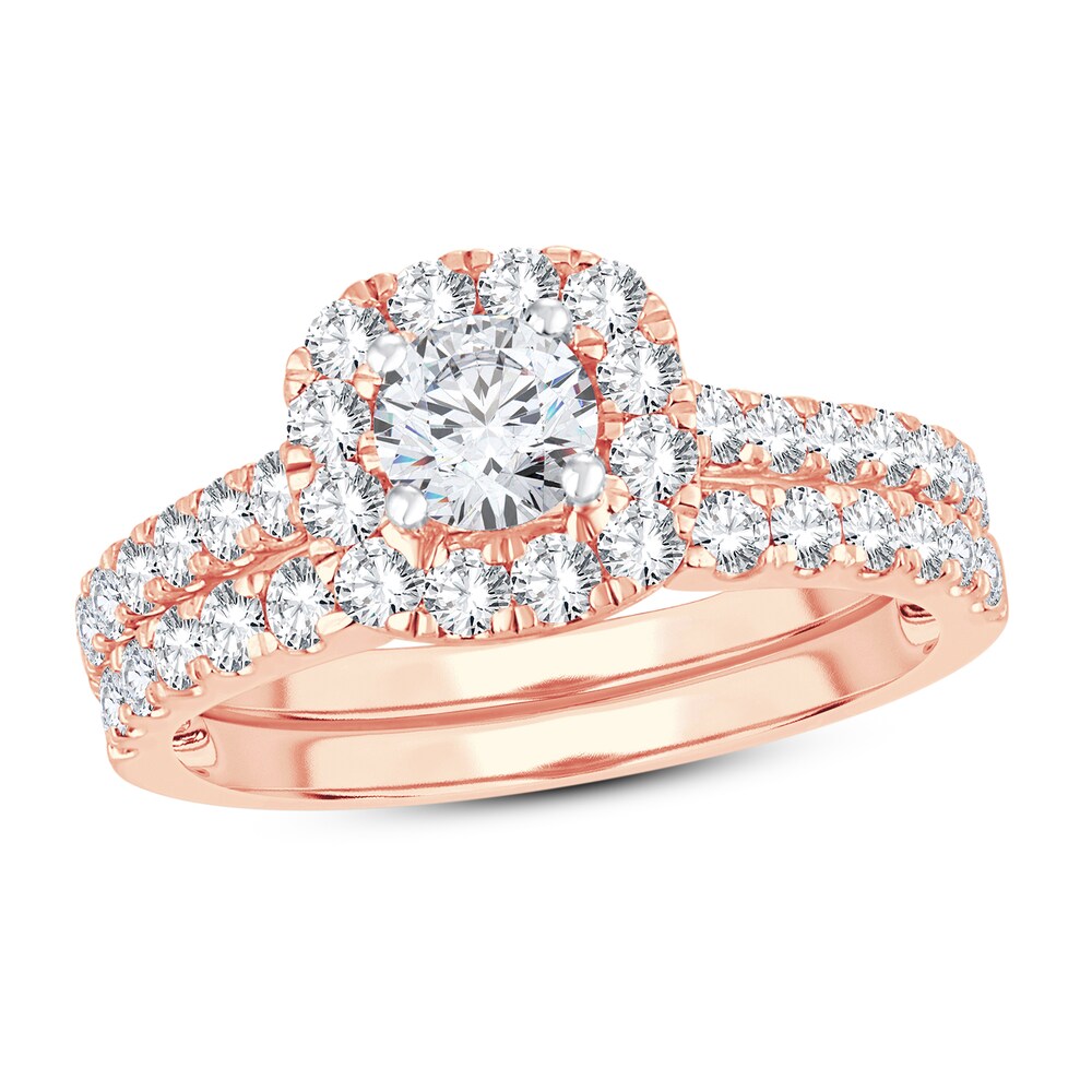 Diamond Bridal Set 1-1/2 ct tw Round-cut 14K Rose Gold 2w1QnpMm