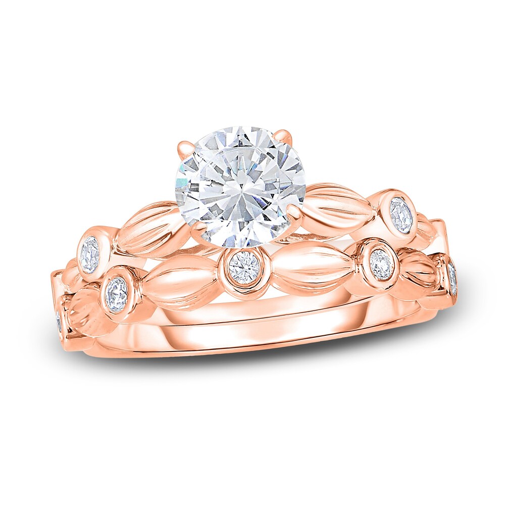 Diamond Bridal Set 7/8 ct tw Round 14K Rose Gold 2wtj07pC