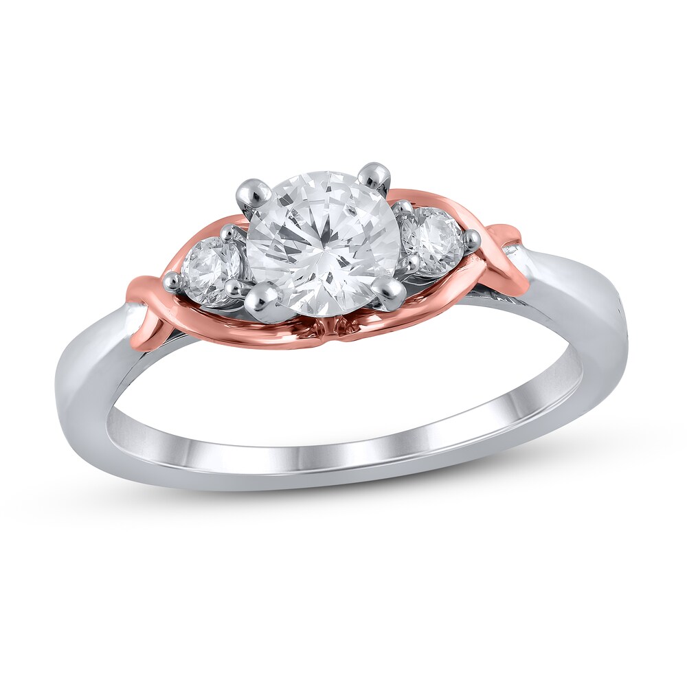 Diamond Engagement Ring 7/8 ct tw Round 14K Two-Tone Gold 2xclw1UI