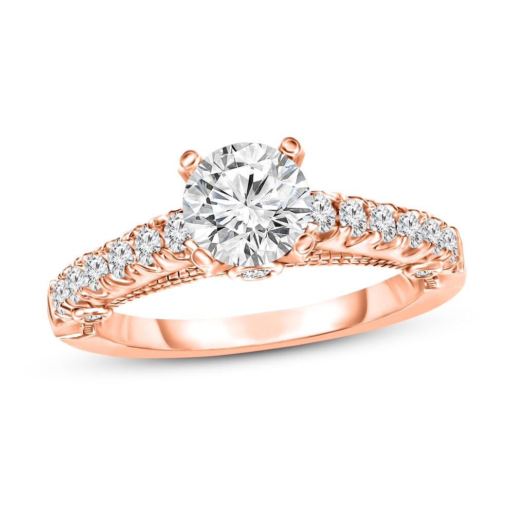 Diamond Ring 1-1/5 ct tw Round 14K Rose Gold 37nlceUq