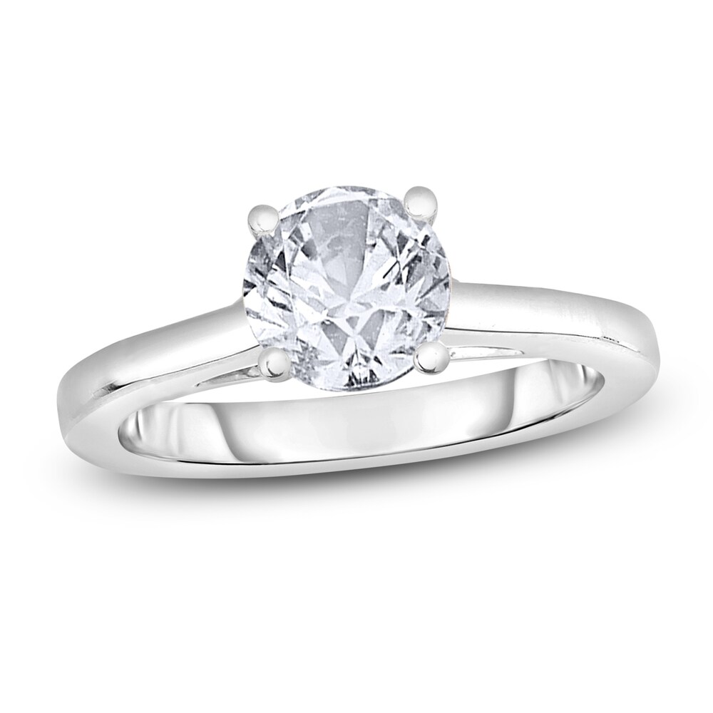 Diamond Solitaire Engagement Ring 1-1/2 ct tw Round 14K White Gold (I2/I) 3I6TcEEJ