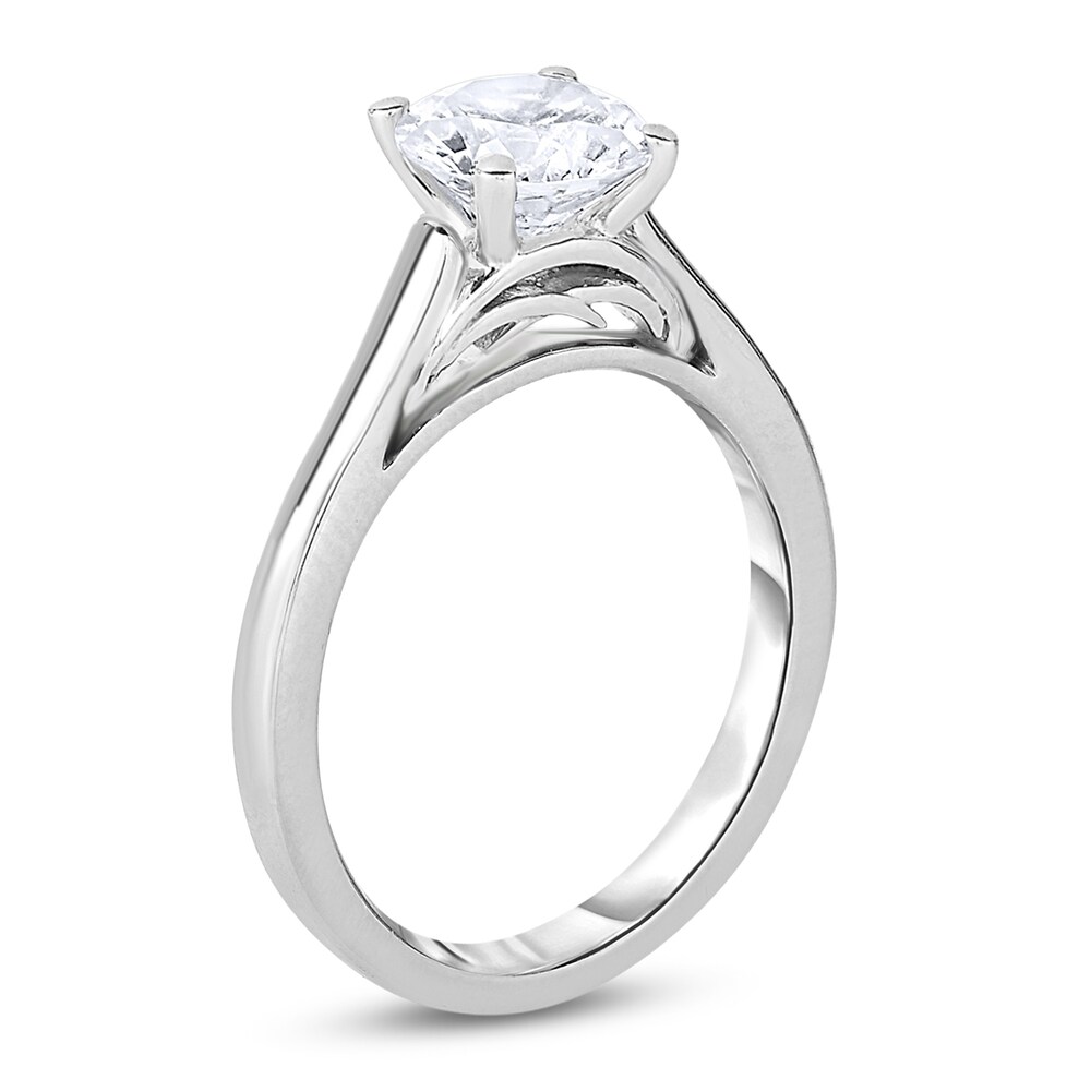 Diamond Solitaire Engagement Ring 1-1/2 ct tw Round 14K White Gold (I2/I) 3I6TcEEJ