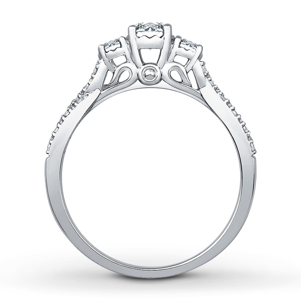 Diamond Engagement Ring 1/2 ct tw Round-cut 14K White Gold 3KPCAEGu