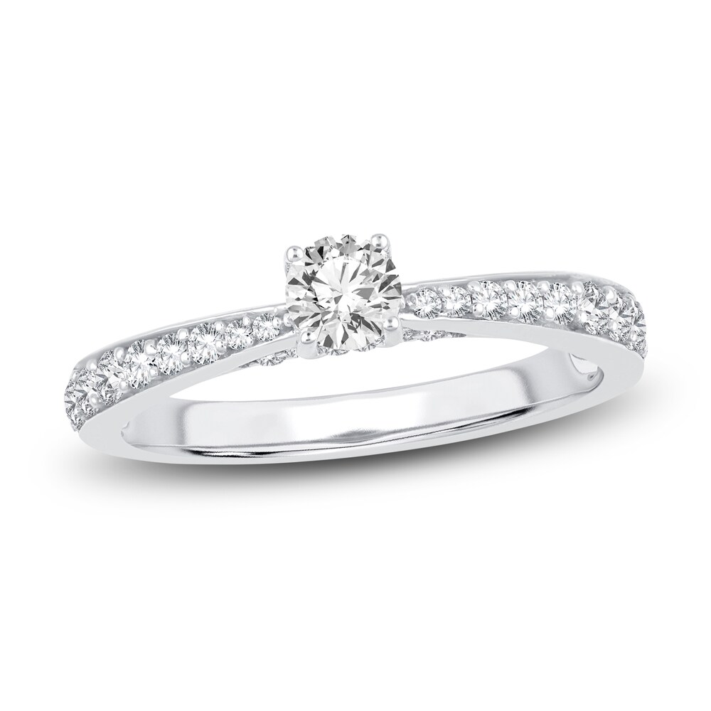 Diamond Engagement Ring 5/8 ct tw Round 14K White Gold 3MjhaLkH