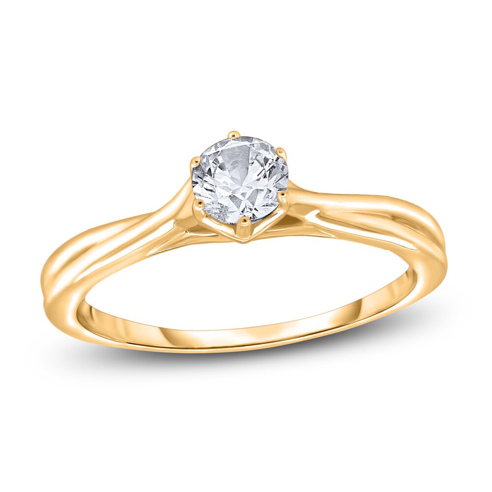 Diamond Solitaire Twist Engagement Ring 3/4 ct tw Round 14K Yellow Gold (I2/I) 3Ogi8BDv