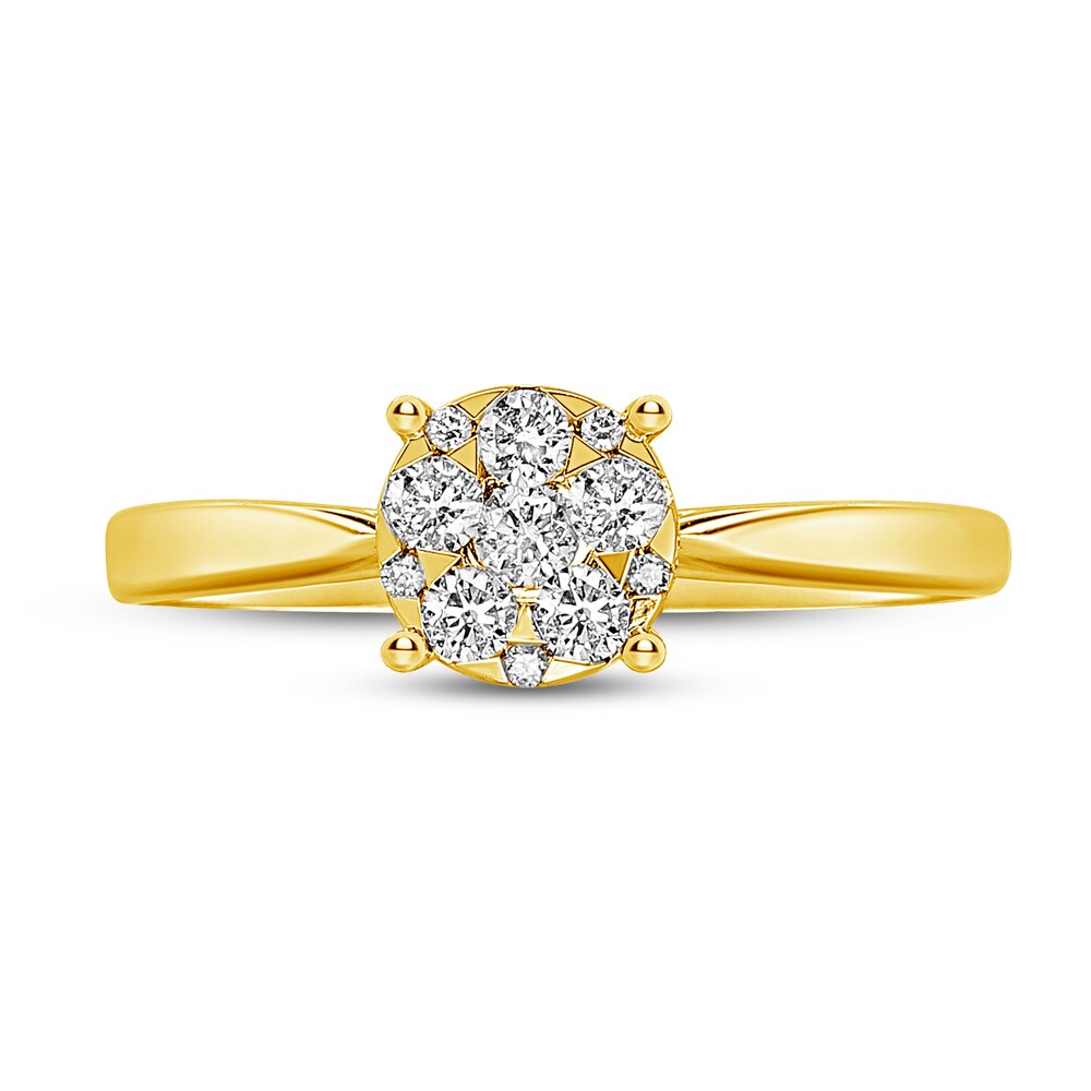 Diamond Engagement Ring 1/4 ct tw Round 14K Yellow Gold 3QyYo9QE