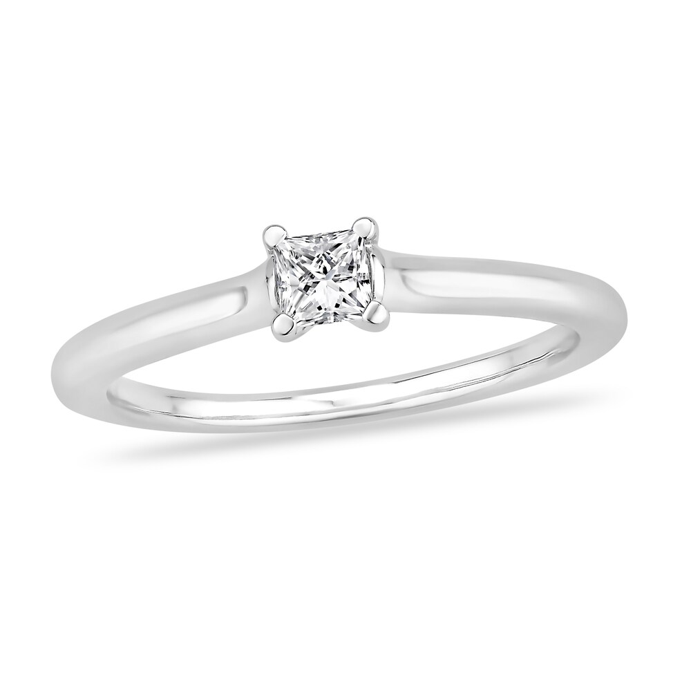 Diamond Solitaire Engagement Ring 1/4 ct tw Princess-cut 14K White Gold (I2/I) 3gZuOmU3