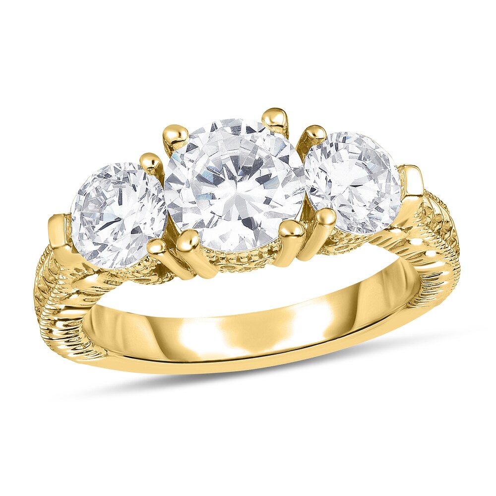 Diamond 3-Stone Ring 1 ct tw Round 14K Yellow Gold 3kqtvs9l