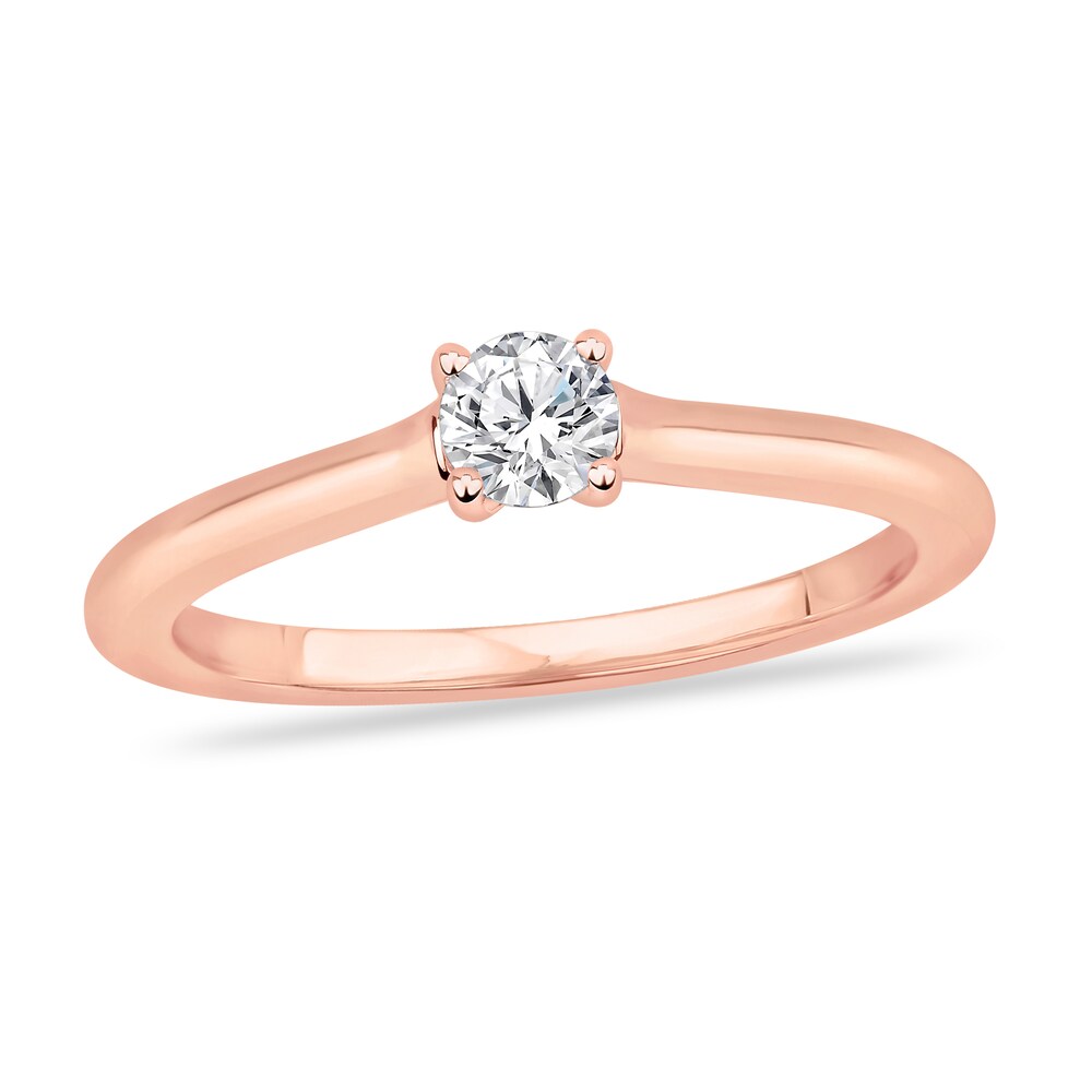 Diamond Solitaire Engagement Ring 1/4 ct tw Round-cut 14K Rose Gold (I2/I) 3niwmv51
