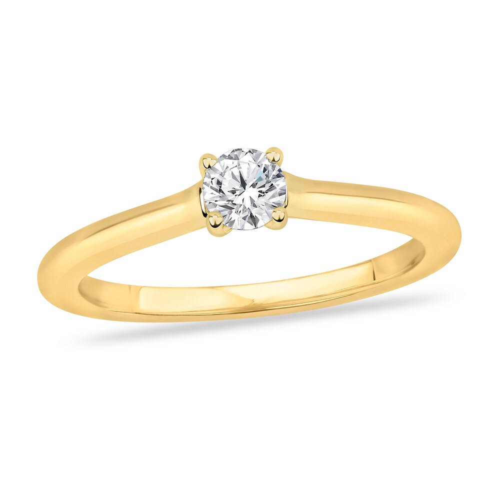Diamond Solitaire Engagement Ring 1/5 ct tw Round-cut 14K Yellow Gold (I2/I) 3p3CyrYv