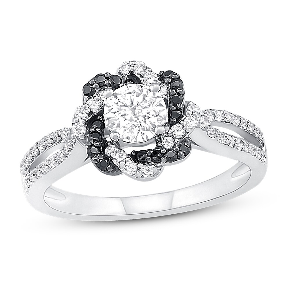 Diamond Engagement Ring 3/4 ct tw Round 14K White Gold 4129QHt5